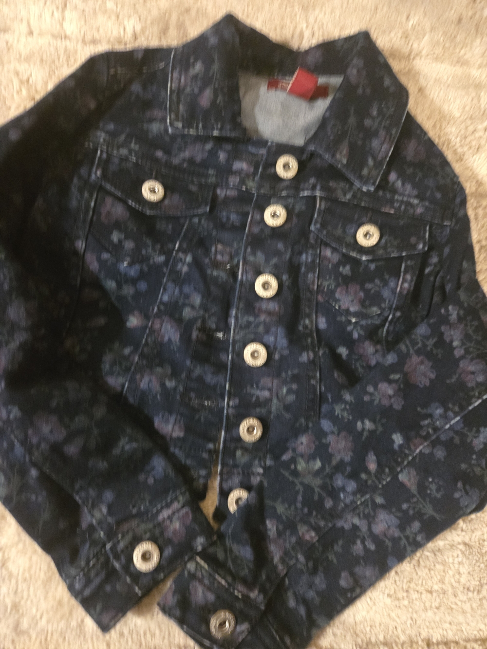 Arizona Jean Company Navy Floral Kids Jean Jacket
